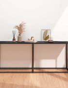 vidaXL Конзолна маса черен мрамор 180x35x755 cм закалено стъкло