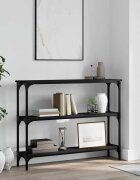 vidaXL Конзолна маса черна 100x225x75 см инженерно дърво