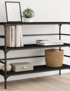 vidaXL Конзолна маса черна 100x32x75 см инженерно дърво