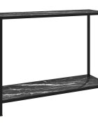 vidaXL Конзолна маса черна 100x35x75 cм закалено стъкло