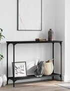 vidaXL Конзолна маса черна 101x305x75 см инженерно дърво