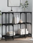 vidaXL Конзолна маса черна 102x35x90 см инженерно дърво