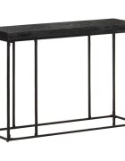 vidaXL Конзолна маса черна 110x35x76 см масивна акация и манго