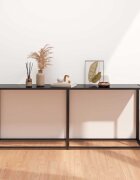 vidaXL Конзолна маса черна 180x35x755 cм закалено стъкло