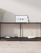 vidaXL Конзолна маса черна 180x35x755 cм закалено стъкло