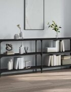 vidaXL Конзолна маса черна 200x29x75 см инженерно дърво