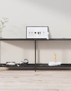 vidaXL Конзолна маса черна 200x35x755 cм закалено стъкло