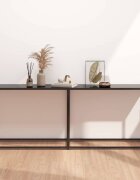 vidaXL Конзолна маса черна 200x35x755 cм закалено стъкло