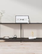 vidaXL Конзолна маса черна 200x35x755 cм закалено стъкло