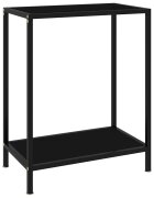 vidaXL Конзолна маса черна 60x35x75 cм закалено стъкло