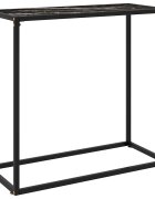vidaXL Конзолна маса черна 80x35x75 cм закалено стъкло