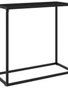vidaXL Конзолна маса черна 80x35x75 cм закалено стъкло