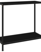 vidaXL Конзолна маса черна 80x35x75 cм закалено стъкло
