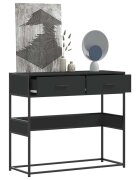 vidaXL Конзолна маса черна 90x35x80 см инженерно дърво