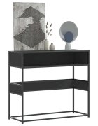 vidaXL Конзолна маса черна 90x35x80 см инженерно дърво