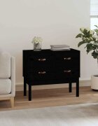 vidaXL Конзолна маса черна 90x40x78 см борово дърво масив