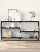 vidaXL Конзолна маса Черния дъб 150 x 29 x 765 см Инженерна дървесина