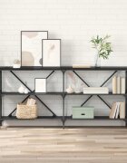 vidaXL Конзолна маса Черния дъб 160 x 30 x 75 см Инженерна дървесина