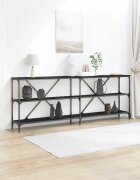 vidaXL Конзолна маса Черния дъб 200 x 30 x 75 см Инженерна дървесина