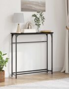 vidaXL Конзолна маса Черния дъб 75 x 195 x 75 см Инженерна дървесина