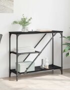 vidaXL Конзолна маса Черния дъб 885 x 30 x 75 см Инженерна дървесина