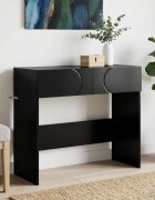 vidaXL Конзолна маса Черно 965 x 38 x 75 см Инженерно дърво
