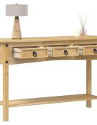 vidaXL Конзолна маса "Corona" 114x345x73 см Масивна дървесина бор