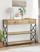 vidaXL Конзолна маса дъб артизан 100 x 28 x 75 см