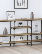vidaXL Конзолна маса дъб артизан 160 x 29 x 80 см Инженерна дървесина