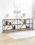 vidaXL Конзолна маса Дъб Артизан 200 x 30 x 75 см Инженерна дървесина
