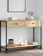 vidaXL Конзолна маса дъб сонома 100x345x75 см инженерно дърво