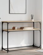 vidaXL Конзолна маса дъб сонома 100x355x75 см инженерно дърво
