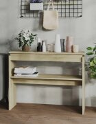 vidaXL Конзолна маса дъб сонома 102x30x80 см инженерно дърво