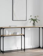 vidaXL Конзолна маса дъб сонома 145x225x75 см инженерно дърво