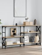 vidaXL Конзолна маса дъб сонома 150x29x765 см инженерно дърво