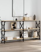 vidaXL Конзолна маса дъб сонома 156x28x805 см инженерно дърво