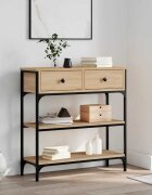 vidaXL Конзолна маса дъб сонома 725x25x75 см инженерно дърво