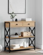 vidaXL Конзолна маса дъб сонома 75x28x75 см инженерно дърво