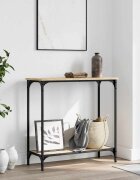 vidaXL Конзолна маса дъб сонома 75x305x75 см инженерно дърво