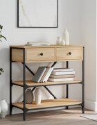 vidaXL Конзолна маса дъб сонома 75x345x75 см инженерно дърво