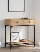 vidaXL Конзолна маса дъб сонома 75x345x75 см инженерно дърво