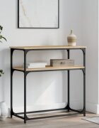 vidaXL Конзолна маса дъб сонома 75x355x75 см инженерно дърво