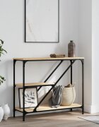 vidaXL Конзолна маса дъб сонома 885x30x75 см инженерно дърво
