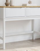 vidaXL Конзолна маса FLORO бяла 895x365x73 см бор масив