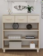 vidaXL Конзолна маса HAMAR меденокафява 90x35x90 см борово дърво масив