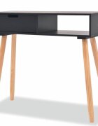 vidaXL Конзолна маса иглолистна дървесина масив 80x30x72 cм черна