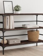 vidaXL Конзолна маса кафяв дъб 100x32x75 см инженерно дърво