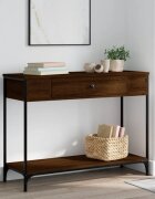 vidaXL Конзолна маса кафяв дъб 100x345x75 см инженерно дърво