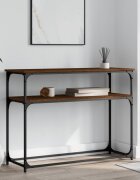 vidaXL Конзолна маса кафяв дъб 100x355x75 см инженерно дърво