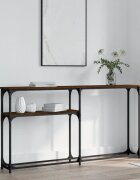 vidaXL Конзолна маса кафяв дъб 145x225x75 см инженерно дърво